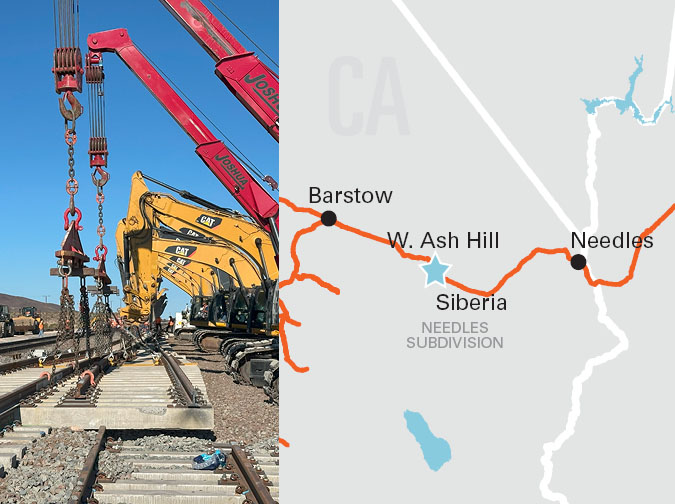 Needles Subdivision – BNSF crews installing triple track 